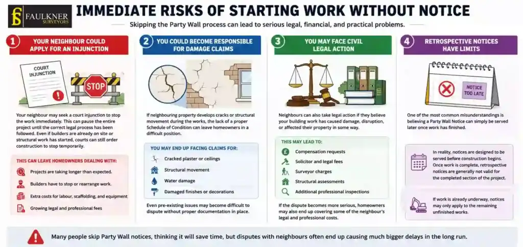 What Happens If You Start Work Without a Party Wall Notice? 1 Immediate Risks of Starting Work Without Party Wall Notice Amersham